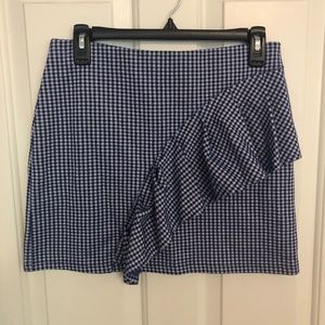 Topshop Ruffled Gingham Skirt